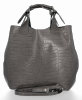 Kožené kabelka shopper bag Vittoria Gotti šedá VG804